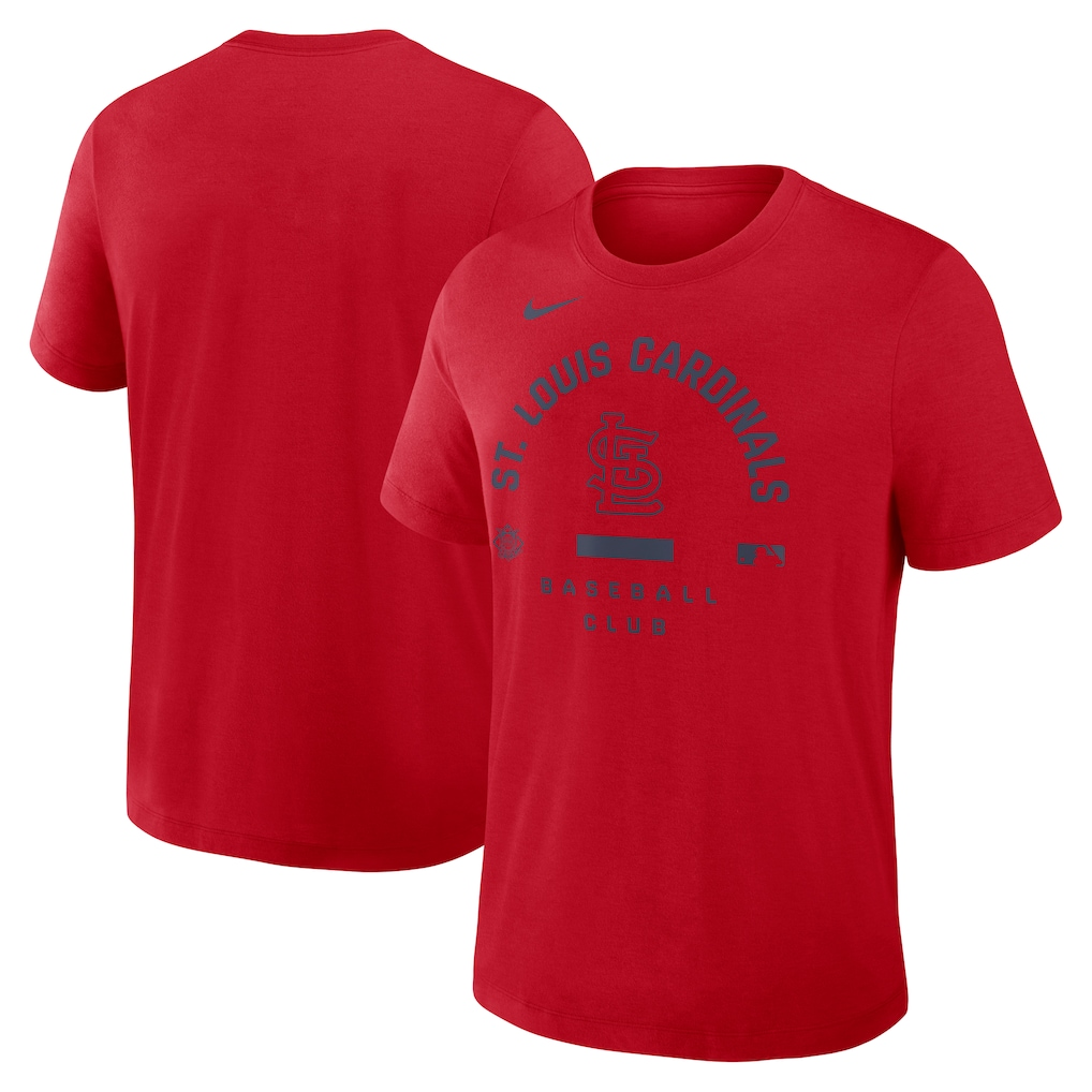 Men's St. Louis Cardinals Red Collection Early Work Tri-Blend Dri-FIT T-Shirt Men's St. Louis Cardinals Red Collection Early Work Tri-Blend Dri-FIT T-Shirt